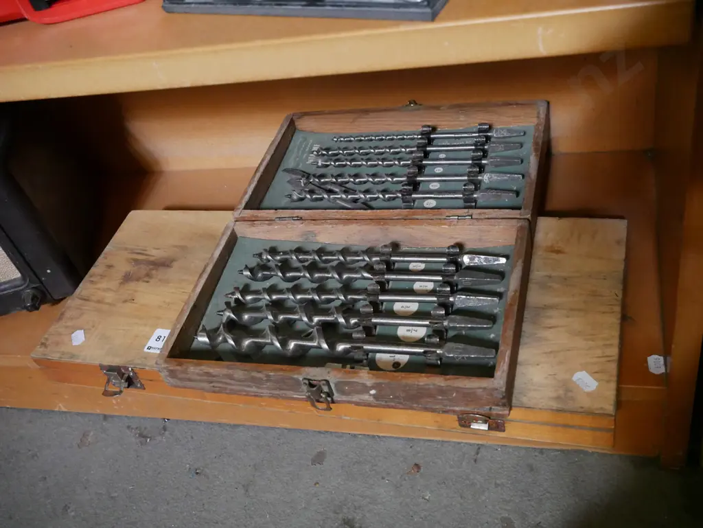 2x sets of wood cased auger bits Image 1++
