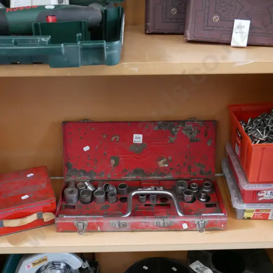 shelf; part socket set, first aid kit etc