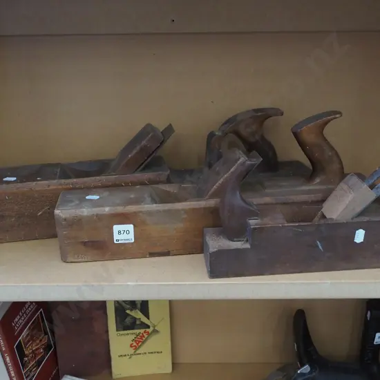 3x wooden hand planes