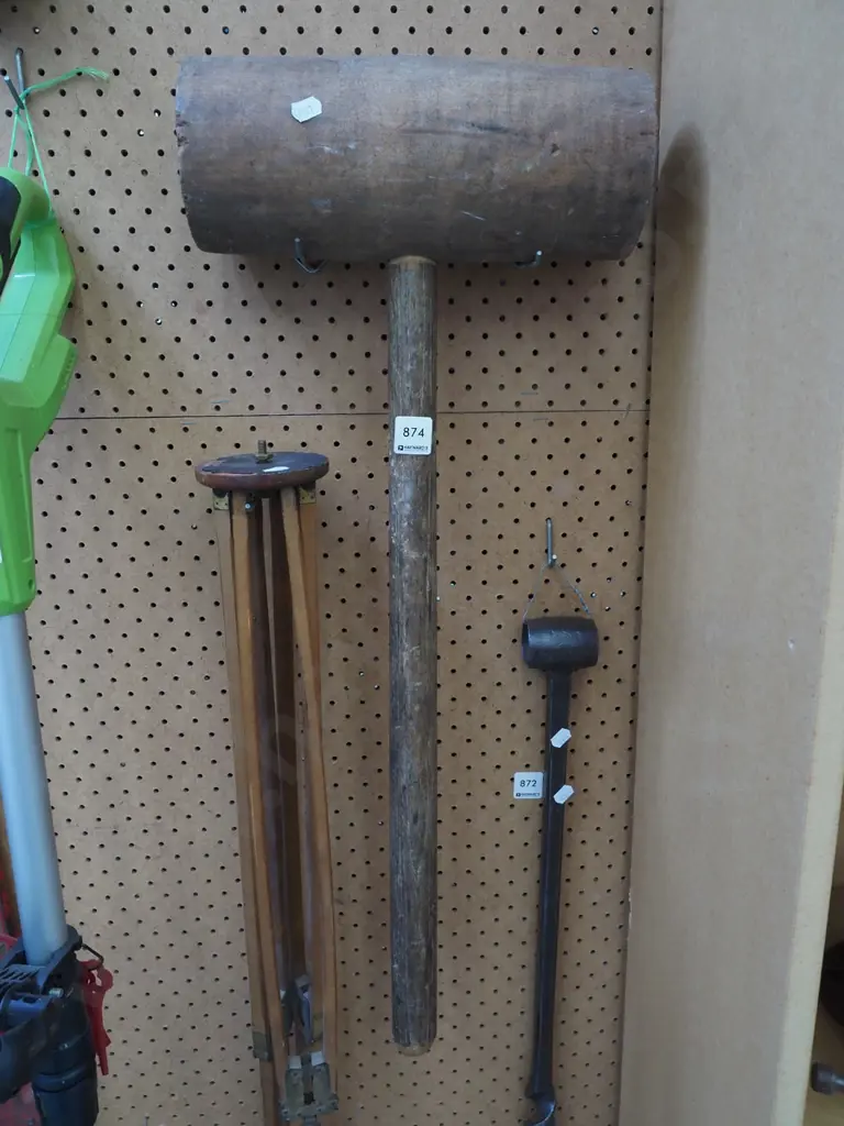 large vintage wooden mallet Image 1++