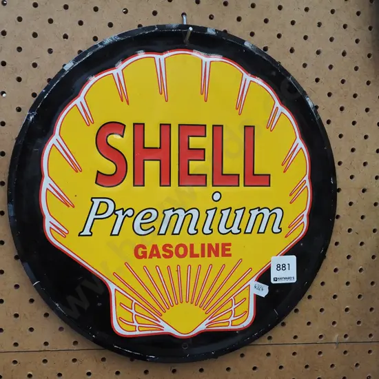 enamel Shell gasoline sign