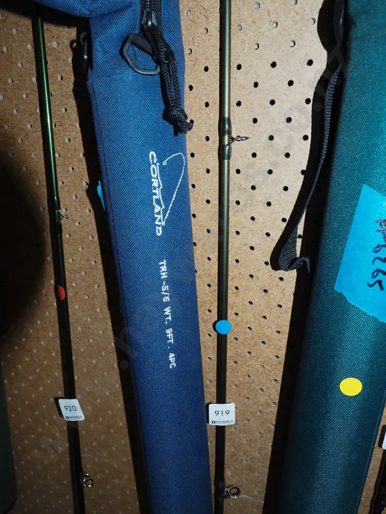 fly fishing rod, reel and carry case - blue dots Image 1++