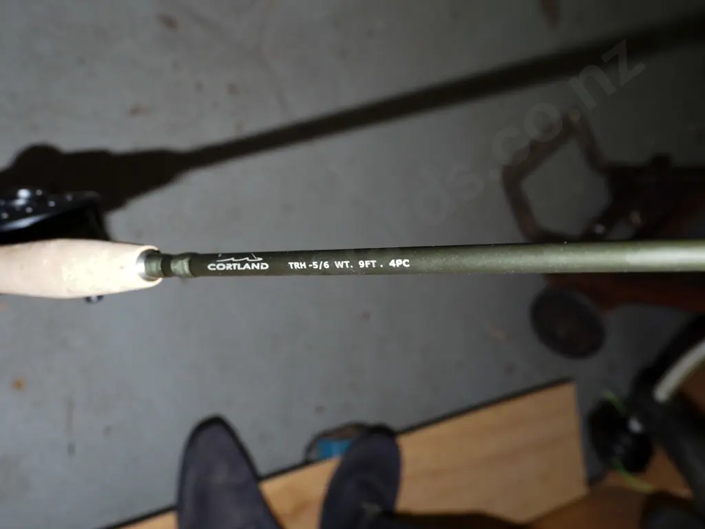 fly fishing rod, reel and carry case - blue dots Image 1++