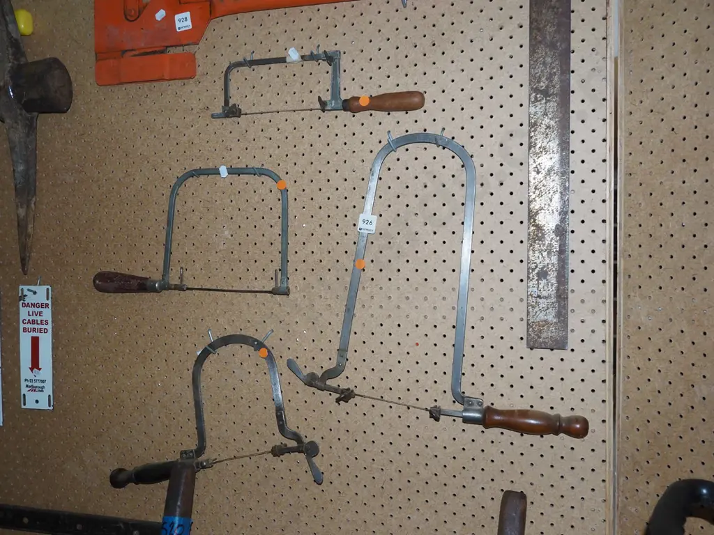 4x vintage coping saws - orange dots Image 1++