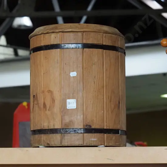 lidded wooden canister H330