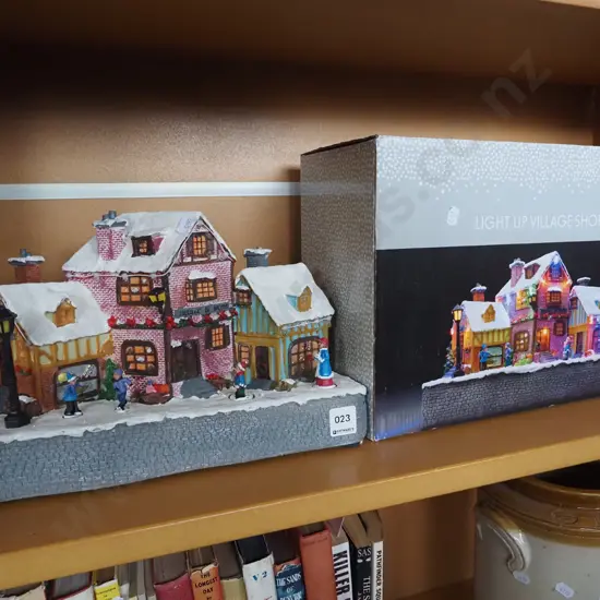 Xmas decorations - light up village shops