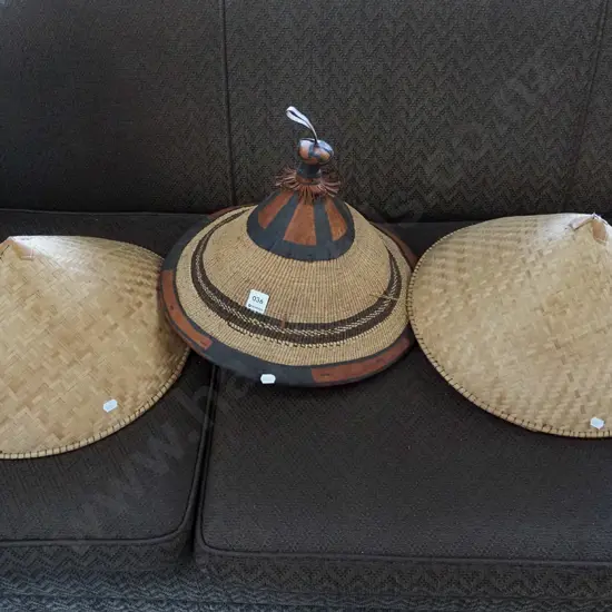 3x cane sun hats (2x Vietnam, 1x Mali West Africa)