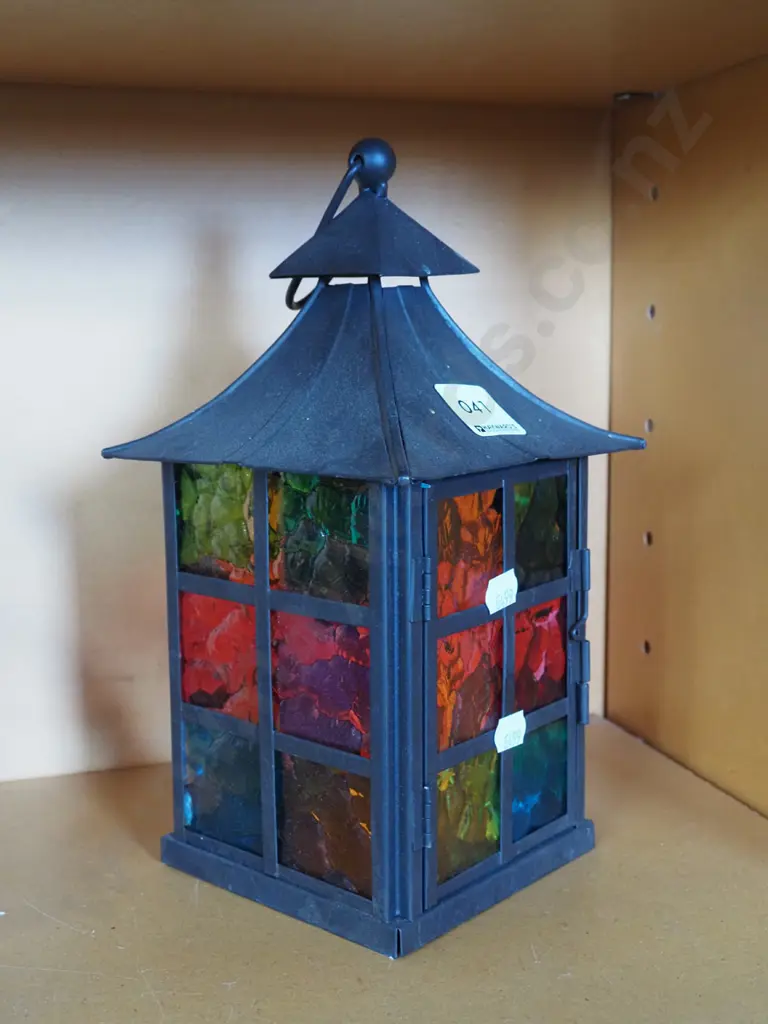 coloured glass candle lantern Image 1++
