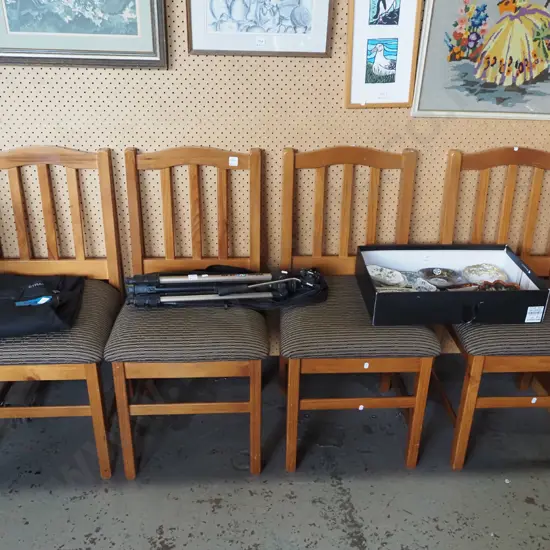 4x pine dining chairs