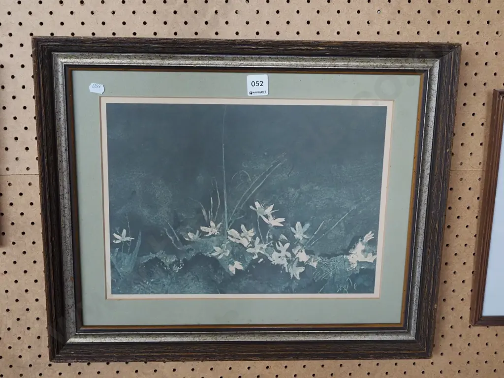 framed faded floral print Image 1++