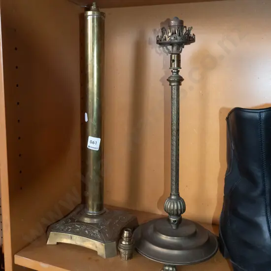 2x brass table lamp bases H475