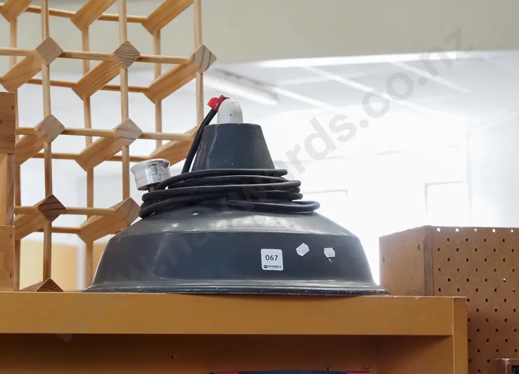 industrial enamel light shade - needs attention Image 1++