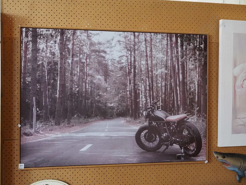 photo print - motorcycle and trees Image 1++