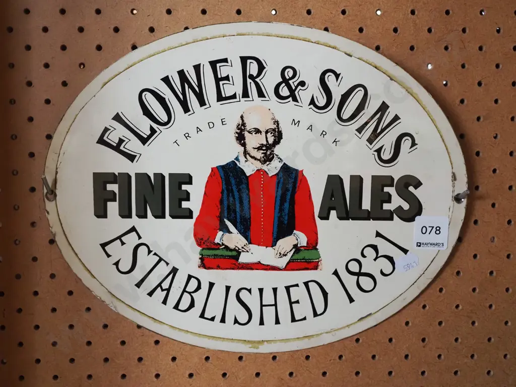 enamel Flower and Sons Fine Ales sign Image 1++