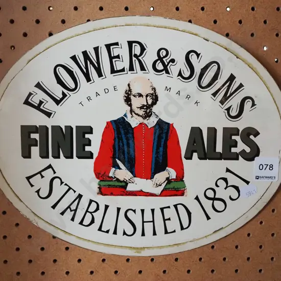 enamel Flower and Sons Fine Ales sign