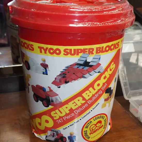 tub of Tyco building blocks