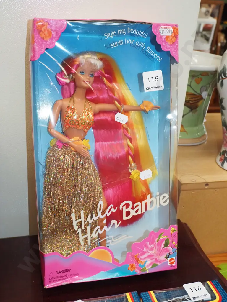 boxed as new Hula Hair Barbie Image 1++