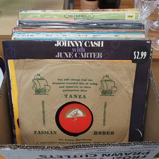 box; LPs; Johnny Cash, Andy Williams etc