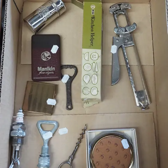 box; bottle openers, kitchen helper etc