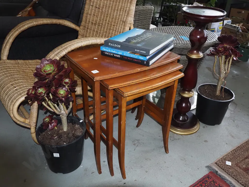 nest of 3 beech tables Image 1++