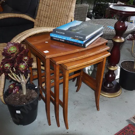 nest of 3 beech tables