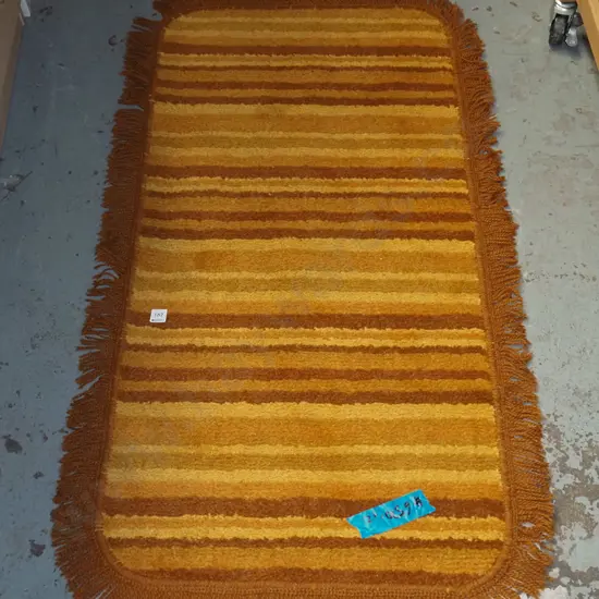 retro orange striped floor mat L1130 W590