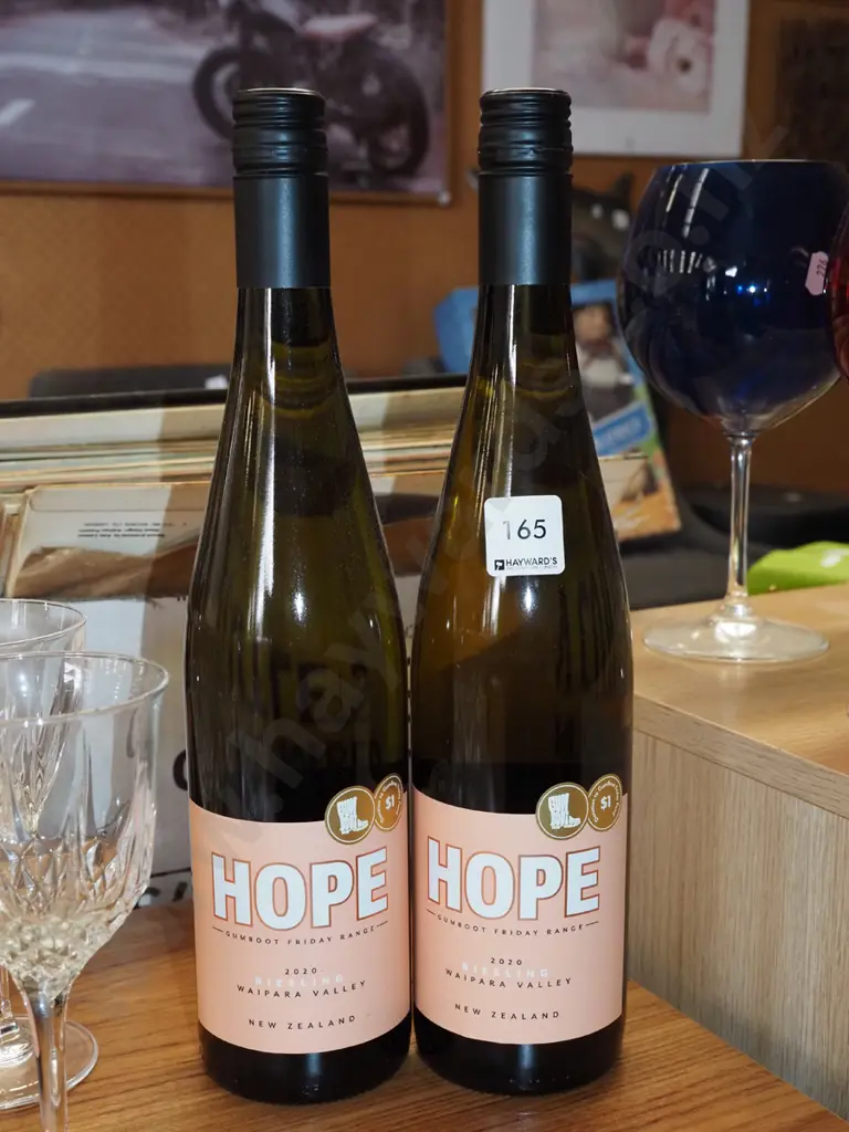 2x bottles of I Am Hope Gumboot 2020 reisling Image 1++