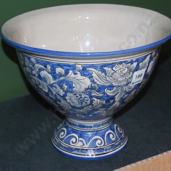 hand painted Italian footed bowl H210