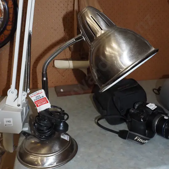 polished metal adjustable  desk okamp