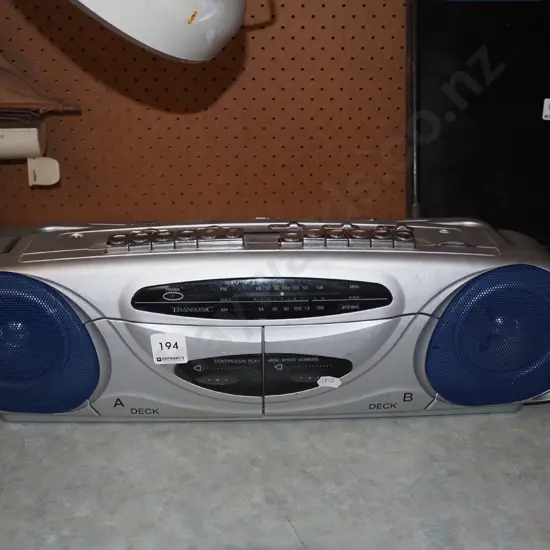 Transonic twin cassette radio player - As Is No Returns