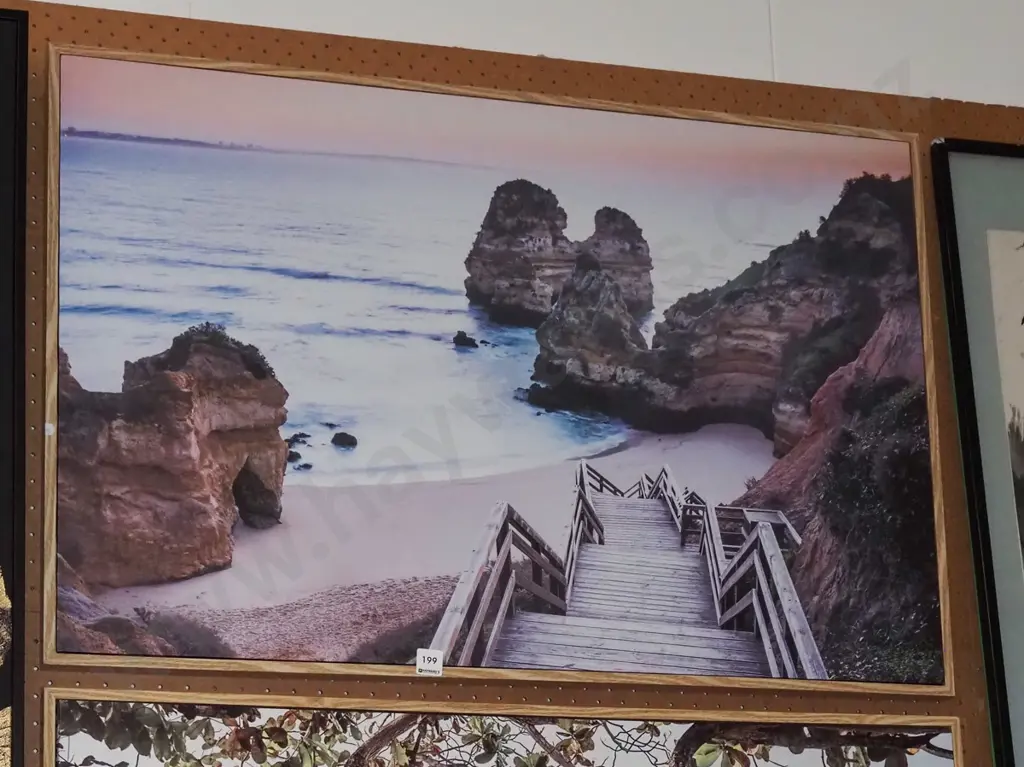 framed print on canvas - steps to beach Image 1++