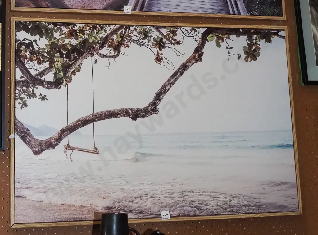 framed print on canvas -  swing by beach Image 1++