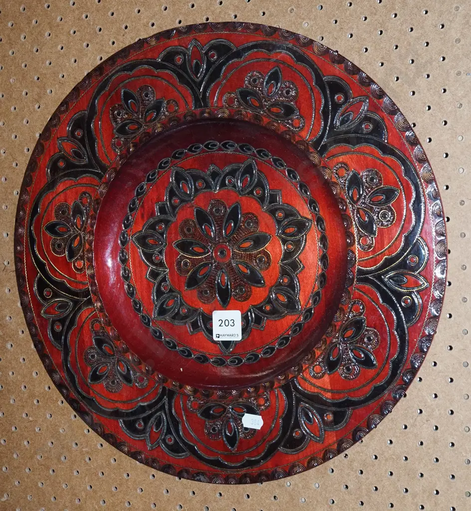carved wooden decorative wall charger Image 1++