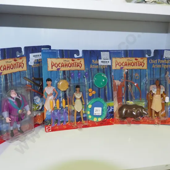 3x carded Pochahontas figurines