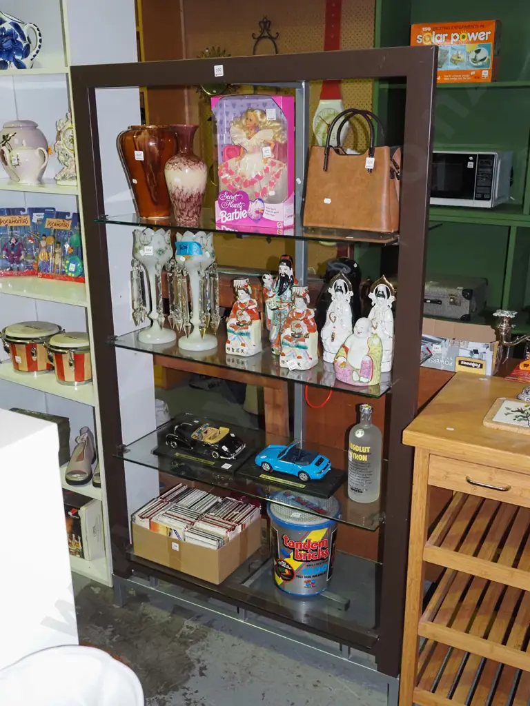 modern metal and glass display shelves H1780 W1040 D430 Image 1++