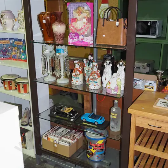 modern metal and glass display shelves H1780 W1040 D430