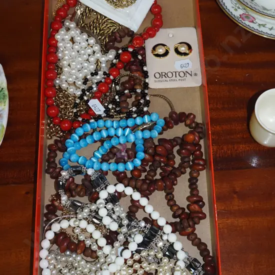 tray of costume jewellery