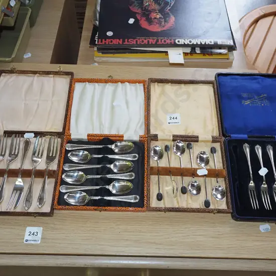 4x sets of cased cutlery