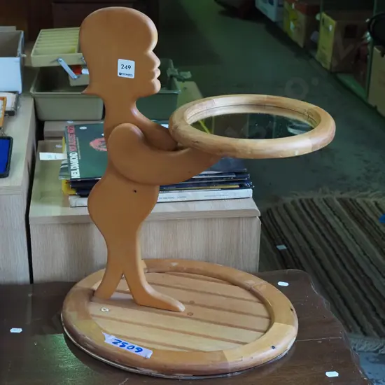 homemade rimu side table/stand with mirror H480