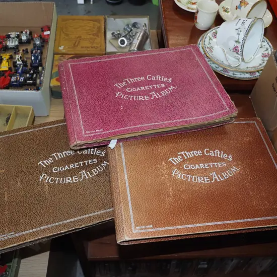 3x 3 Castles cigarette albums