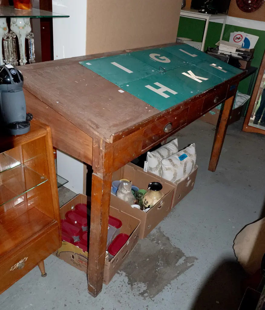 restorer's 2 drawer clerk's  desk H1130 W1800 D700 Image 1++