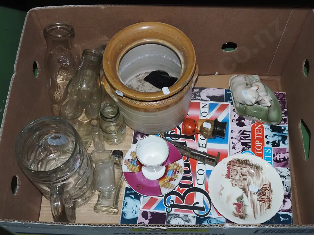 box; storage crock, beer stein, milk bottles etc Image 1++