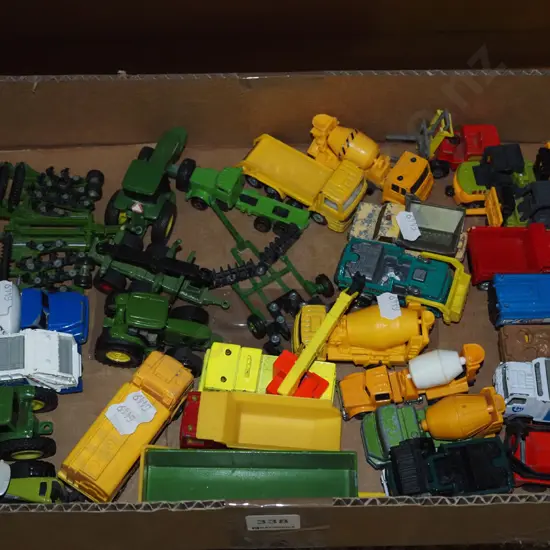 box of toy vehicles