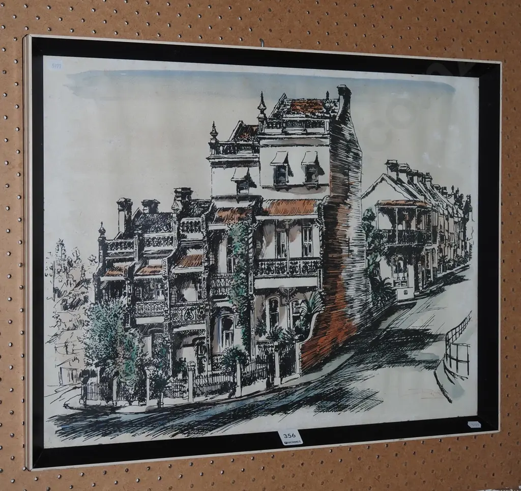 framed print - houses - some warping to print Image 1++