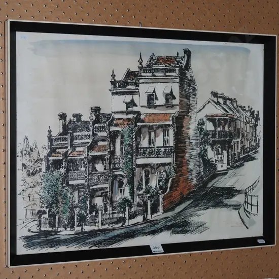 framed print - houses - some warping to print