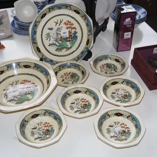 Staffordshire Pottery sweet set and plate