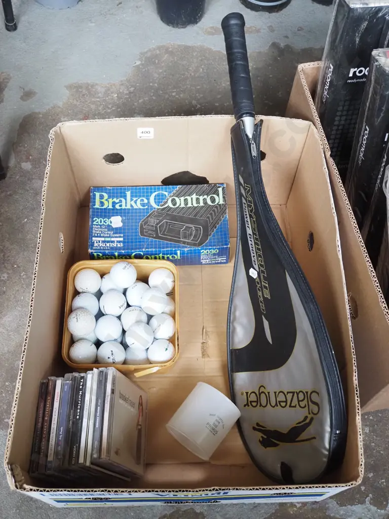 box; squash racket, golf balls, CDs etc Image 1++