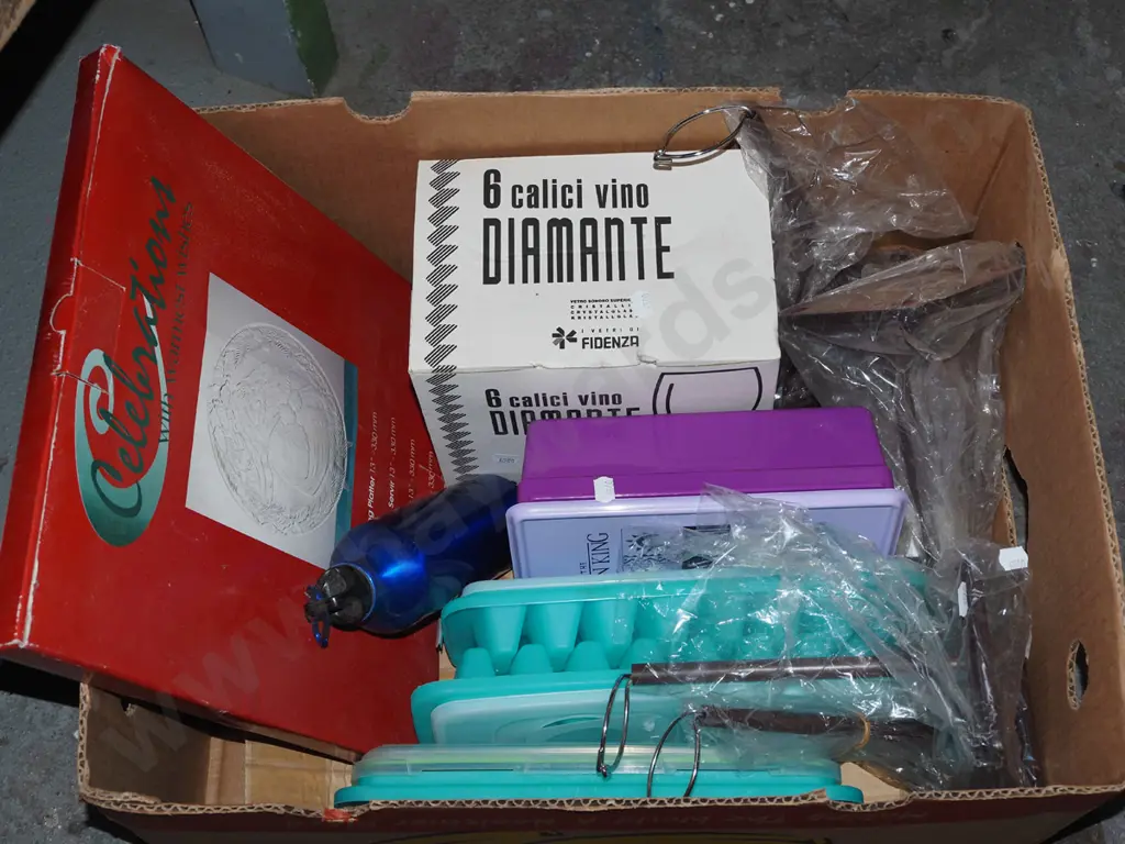 box; ice cube trays, display doll stands, glasses etc Image 1++
