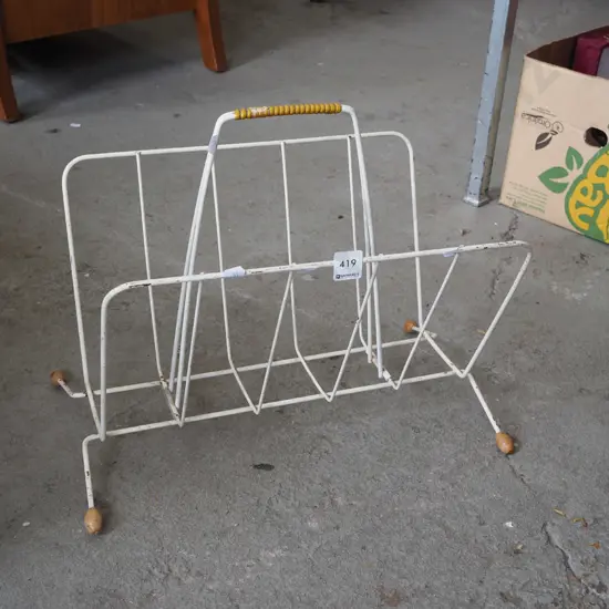 retro metal magazine rack