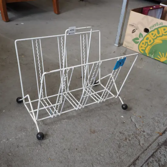 retro metal magazine rack